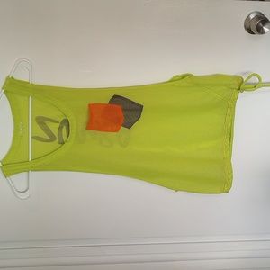 Zumba bright green mesh tie tank top Size S
